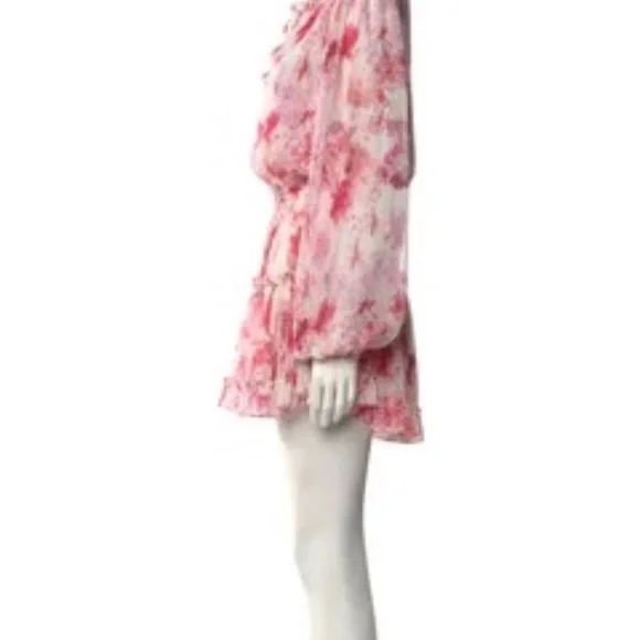 Misa Printed pink and white Mini dress small - Picture 2 of 3